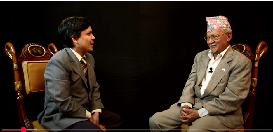 Purushottam Dhakal with Veda Joshi American Journey TV show