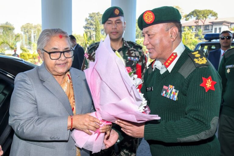 PM Karki with Nepal Army