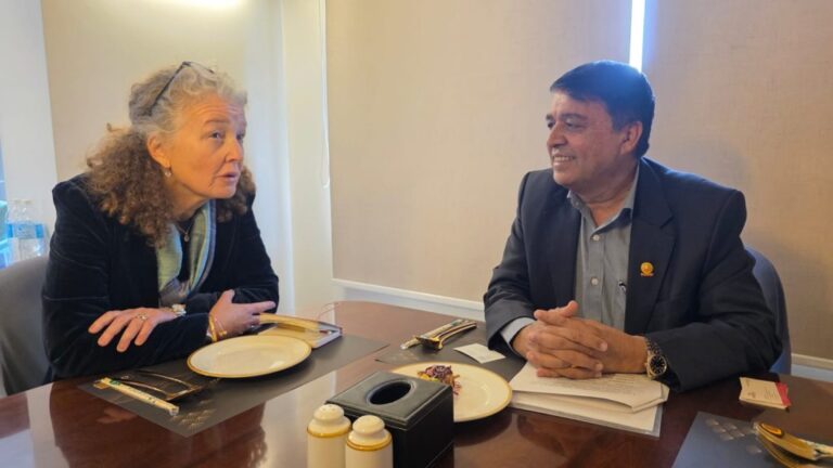 Chandra Dhakal with UN rep