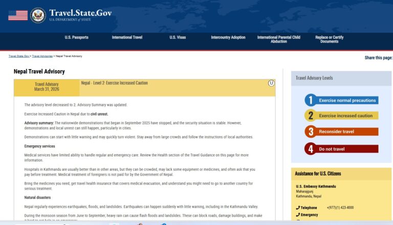 US Travel Advisery