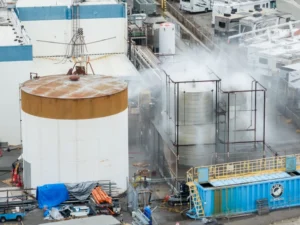 CA Damaged chemical tank