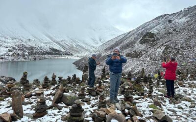 Impact of climate change: Snowfall at Nyalu Lake in Humla, tourists enjoy the snow