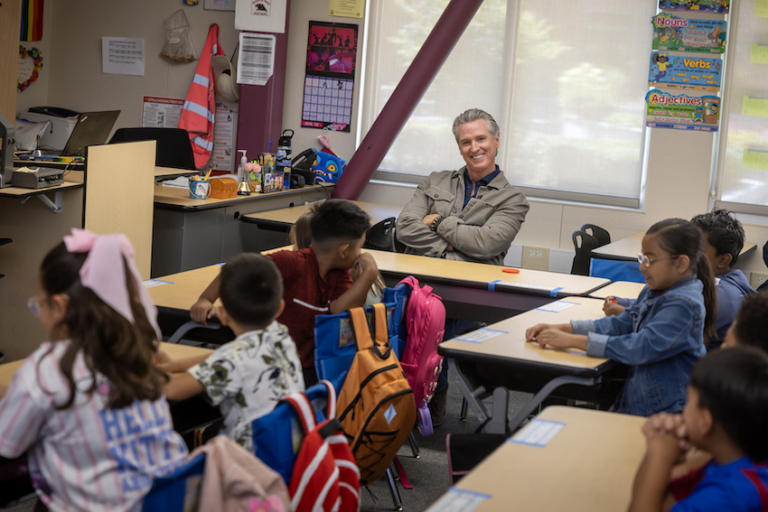 Newsom with Student