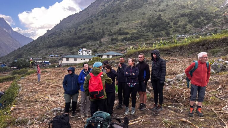 Tourists on a hike